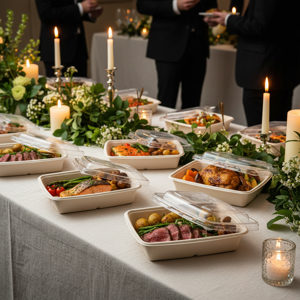 Couvercles PP barquettes buffet traiteur événementiel