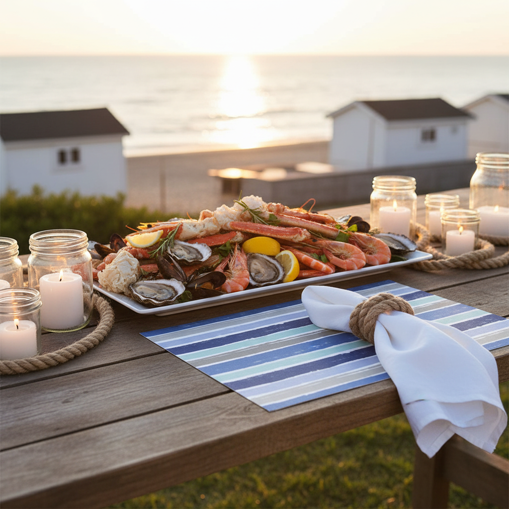 Mise en situation buffet bord de mer