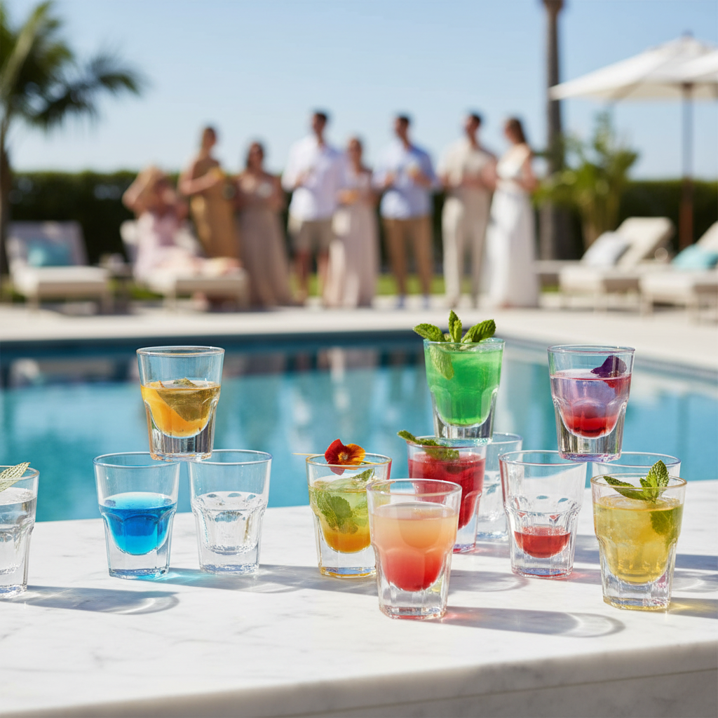 Pool party verres SAN marbre