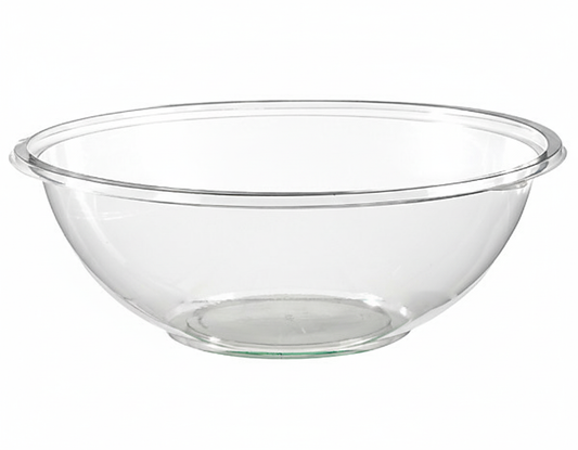 Saladier Réutilisable Cristal 1.5L vide, transparent et brillant, packshot studio sur fond blanc, produit e-commerce.