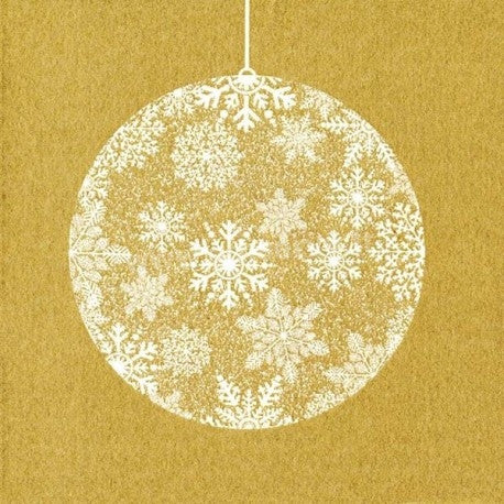 Serviette de table Noël décor boule dorée 40 cm - Lot de 20 serviettes papier festives or et blanc - Décoration table fêtes de fin d'année Adiserve