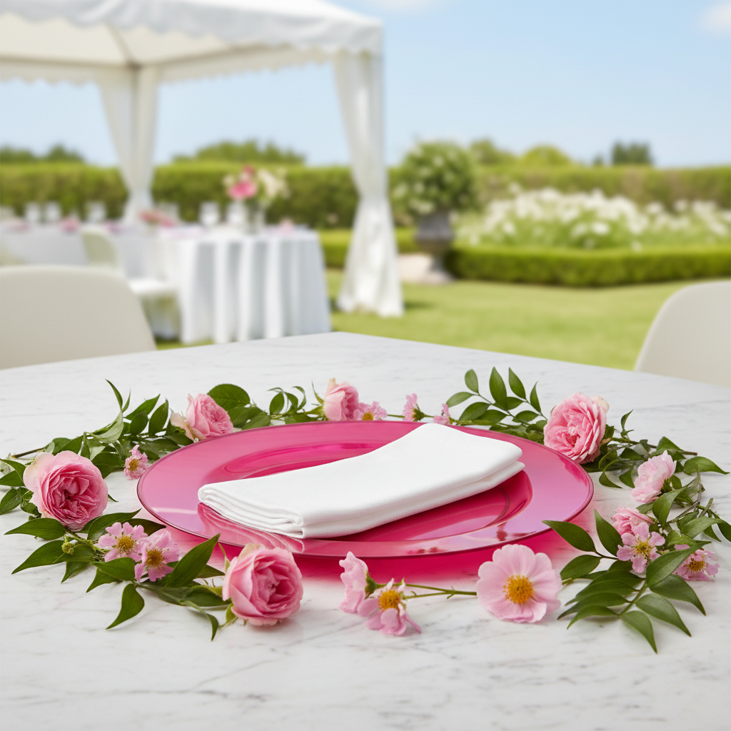 Sous-assiette framboise garden party