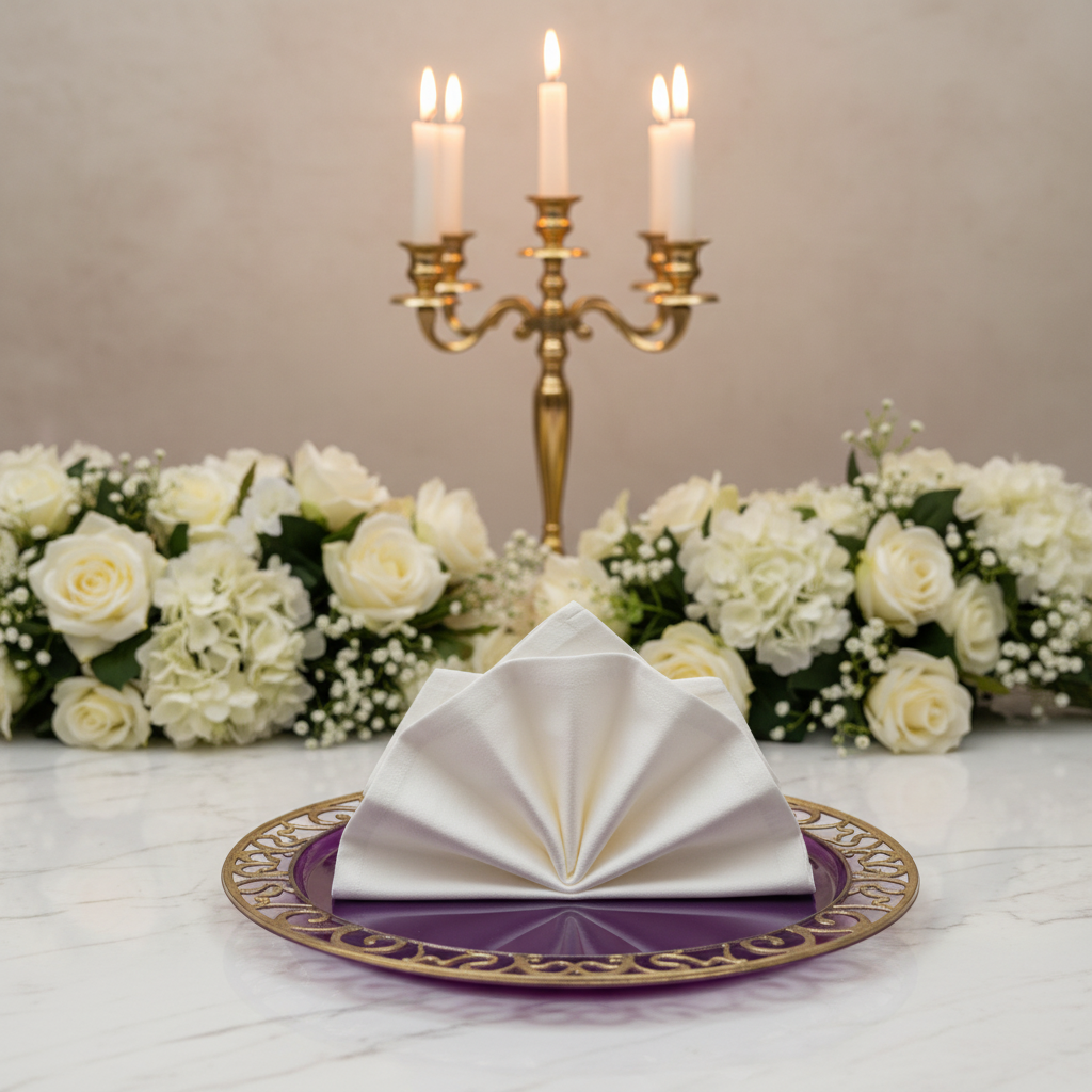 Sous-assiette pourpre mariage