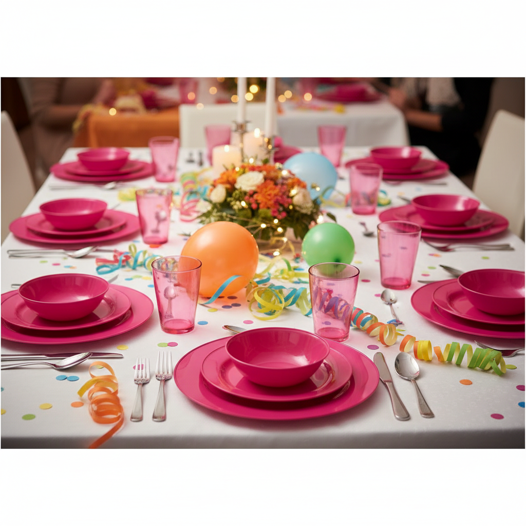 Sous-assiettes framboise buffet mariage