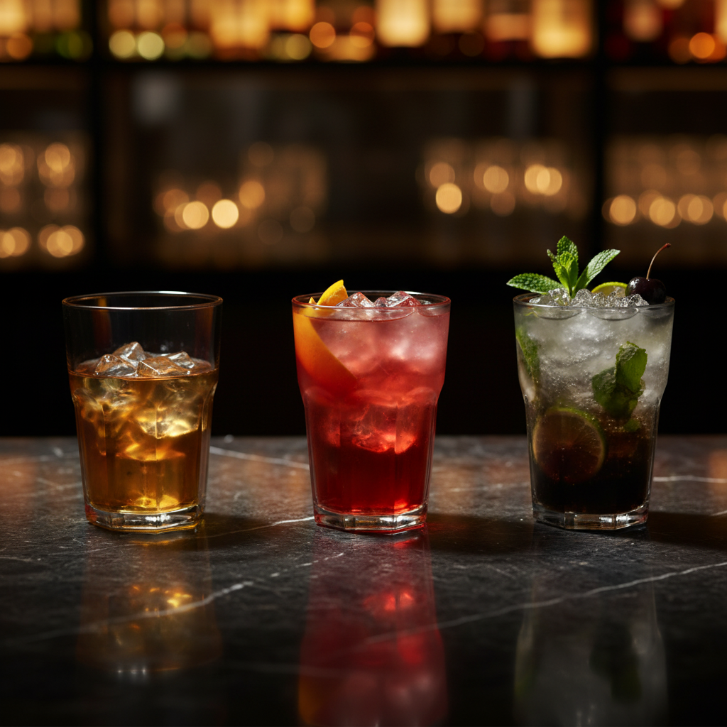 Trio verres Granity noir marbre