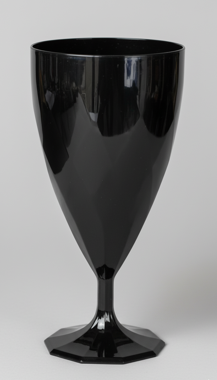 Verre à eau torsadé ébène élégant, réutilisable, fête mariage réception chic, fabrication française, sobriété et style raffiné